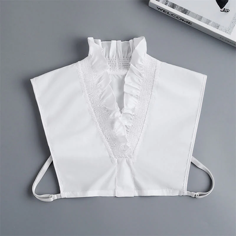 V Neck Detachable False Collar Shirt For Women - Image 10