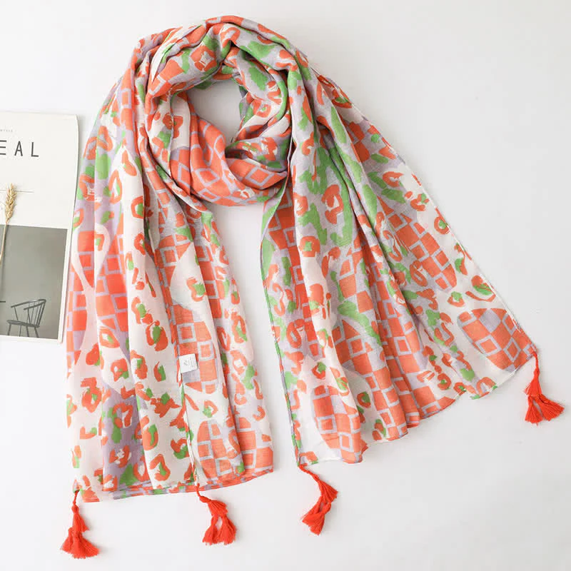 Vacation Style Beach Shawl Tassels Thin Scarf - Image 11
