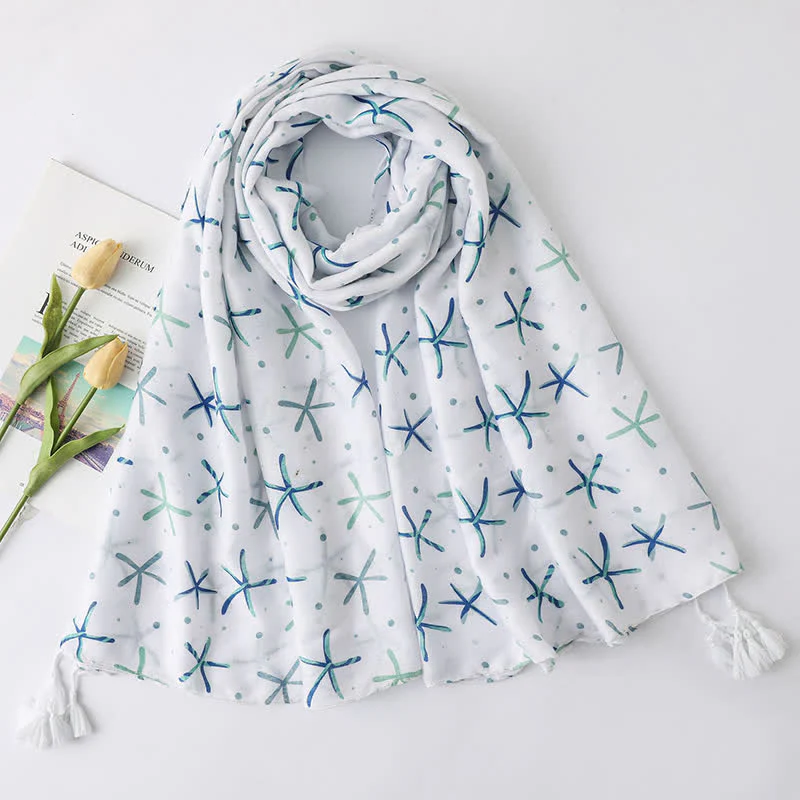 Vacation Style Beach Shawl Tassels Thin Scarf - Image 2