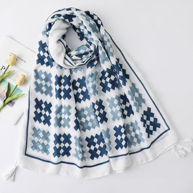 Vacation Style Beach Shawl Tassels Thin Scarf - Image 5