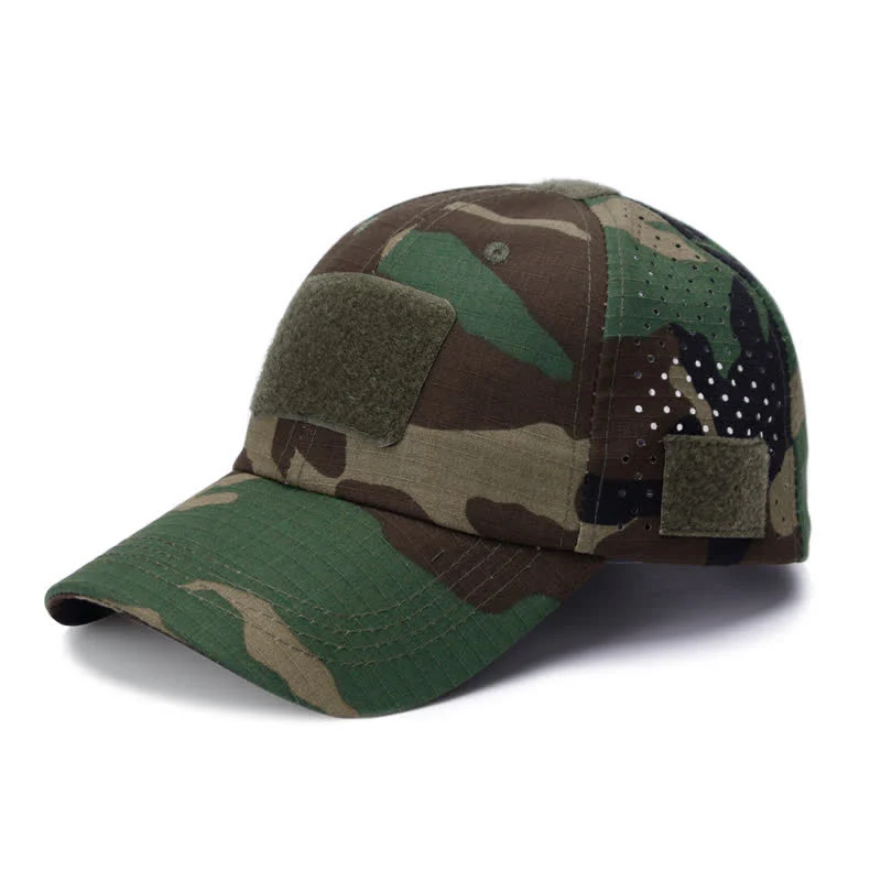 Velcro Glasses Hole Breathable Camouflage Baseball Cap - Image 12