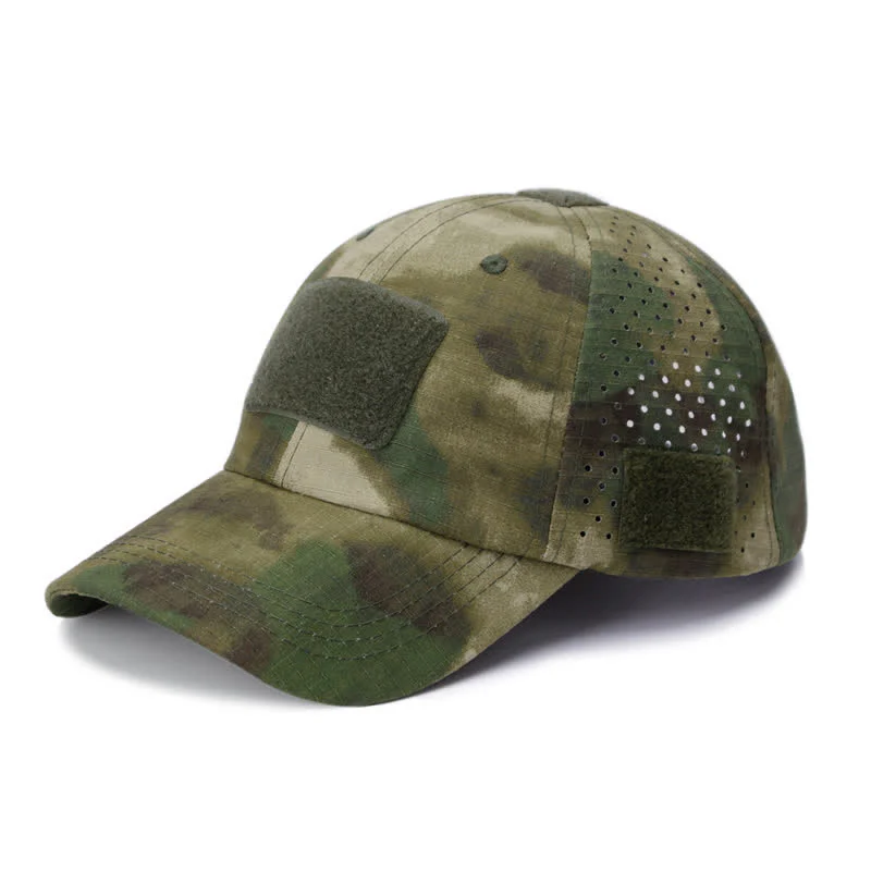 Velcro Glasses Hole Breathable Camouflage Baseball Cap - Image 15