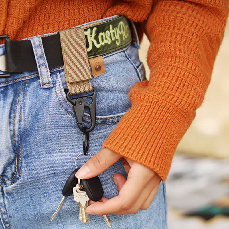 Touch Fastener Webbing Tactic Belt Loop Nylon Keychain