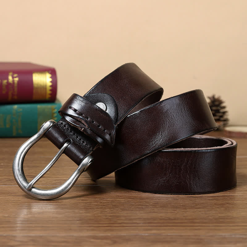 Versatile Fashion Simple Distressed Leather Belt - Image 2