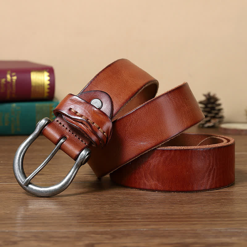 Versatile Fashion Simple Distressed Leather Belt - Image 4