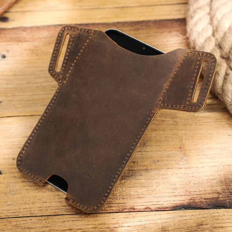 Versatile Mobile Phone Holster Leather Hanging Waist Belt Bag - Image 10