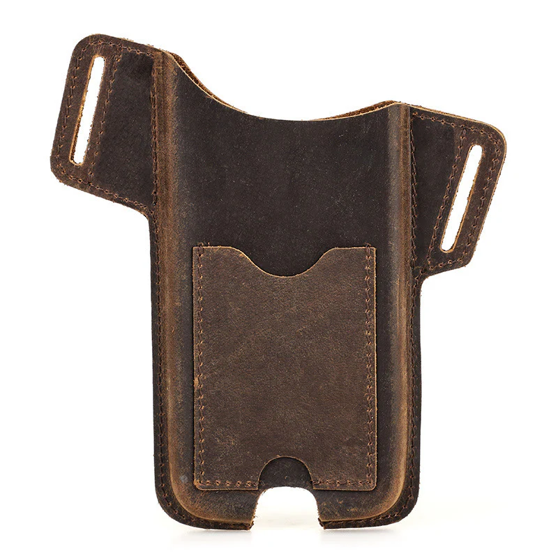 Versatile Mobile Phone Holster Leather Hanging Waist Belt Bag - Image 3