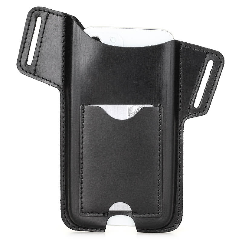 Versatile Mobile Phone Holster Leather Hanging Waist Belt Bag - Image 4
