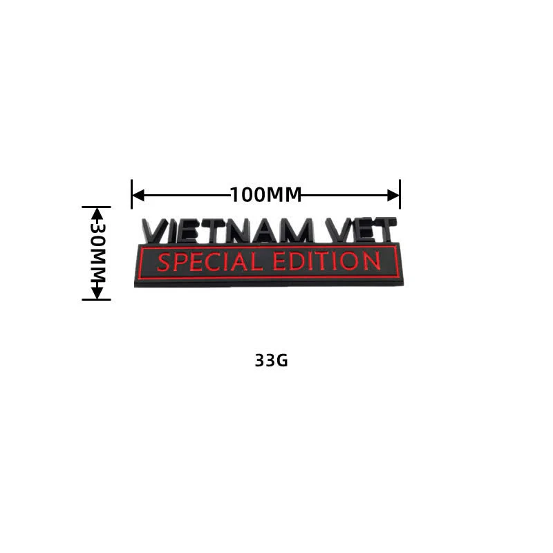 VIETNAM VET EDITION Metal Sticker Car Badge - Image 5