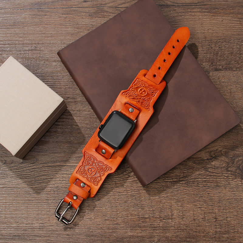 Viking Celtic Knot Totem Leather Watch Band - Image 4