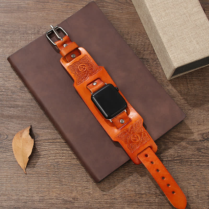 Viking Celtic Knot Totem Leather Watch Band - Image 5