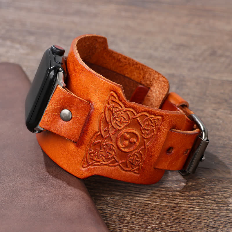 Viking Celtic Knot Totem Leather Watch Band - Image 7