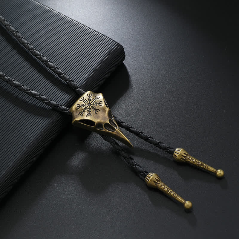 Viking Long-Billed Bird Skull Pendant Bolo Tie - Image 2