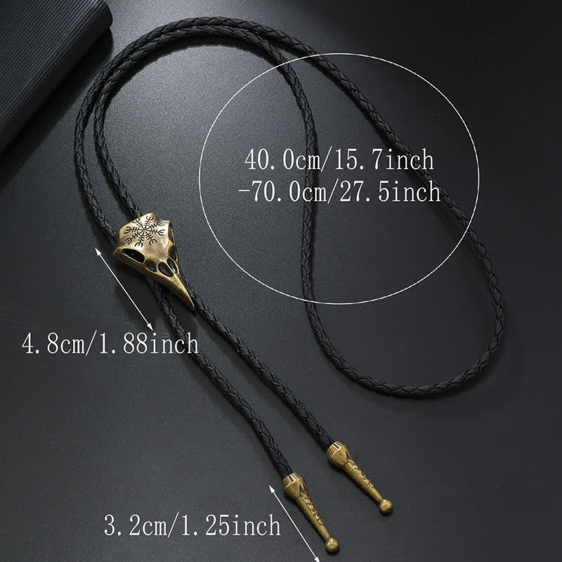 Viking Long-Billed Bird Skull Pendant Bolo Tie - Image 3