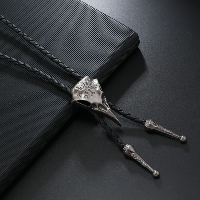 Viking Long-Billed Bird Skull Pendant Bolo Tie - Image 5