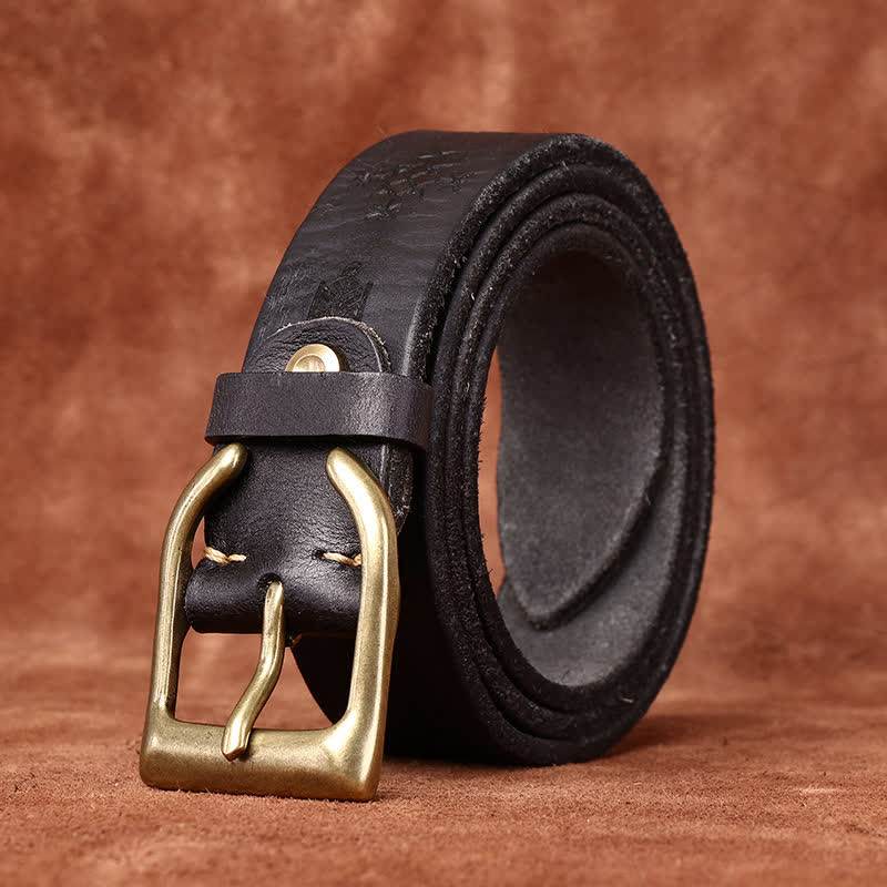 Viking Totem Embossed Thicken Leather Belt - Image 10