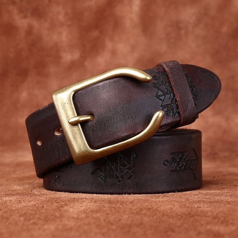 Viking Totem Embossed Thicken Leather Belt - Image 7