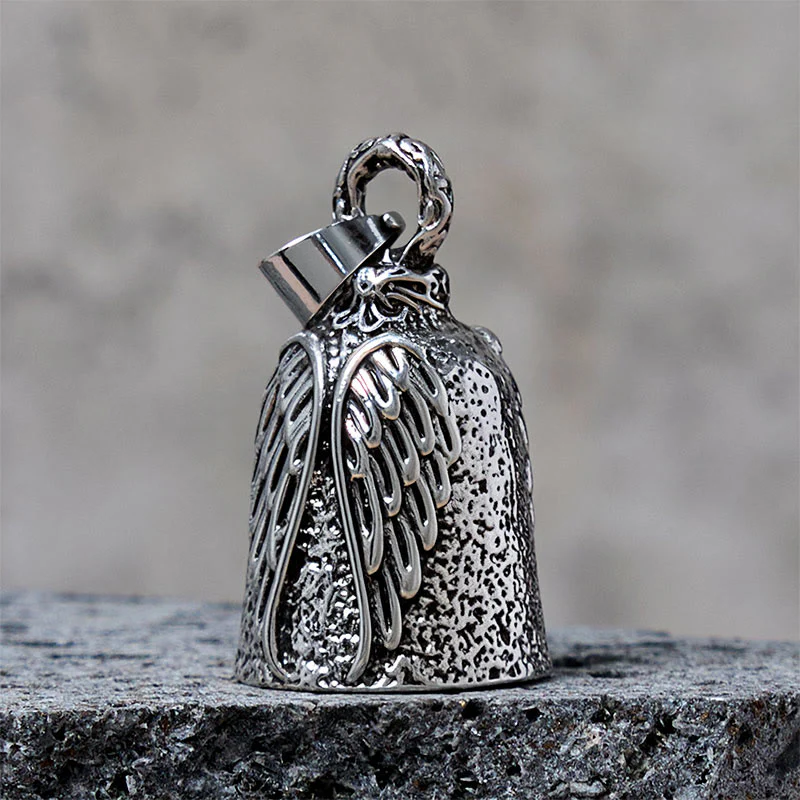 Vintage Angel Wing Motorcycle Bell Keychain - Image 3