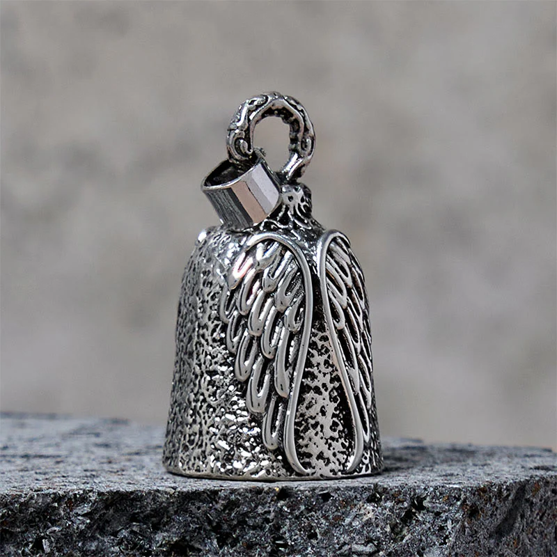Vintage Angel Wing Motorcycle Bell Keychain - Image 4