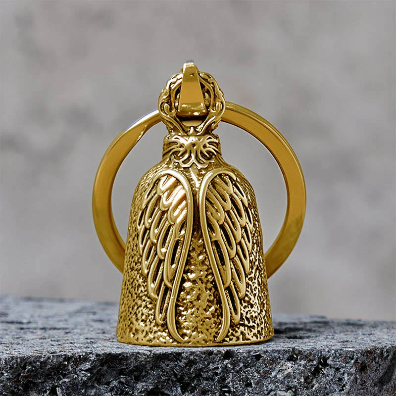 Vintage Angel Wing Motorcycle Bell Keychain - Image 5