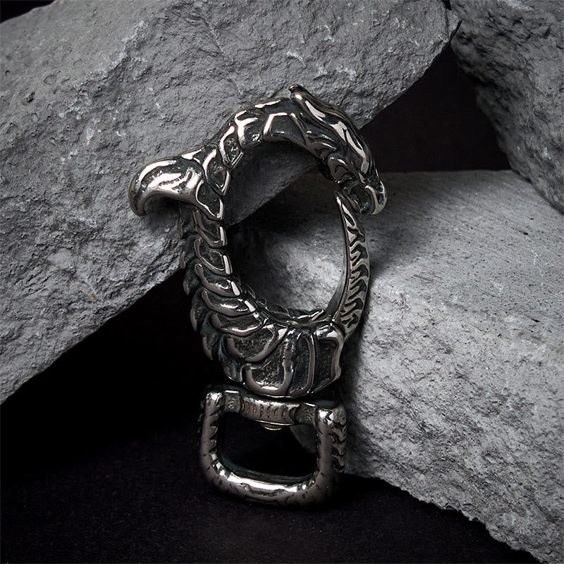 Vintage Antirust Dragon-shaped Rotatable Keychain - Image 4