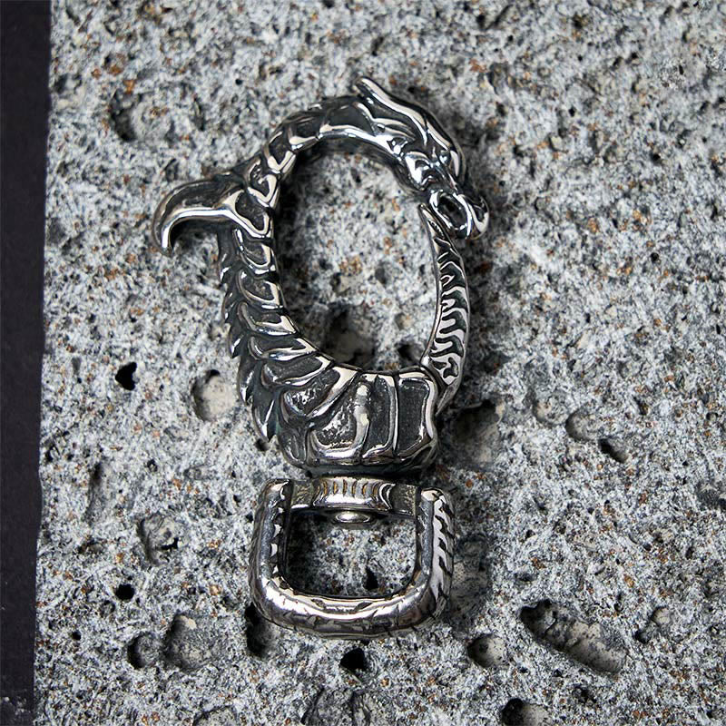 Vintage Antirust Dragon-shaped Rotatable Keychain - Image 6