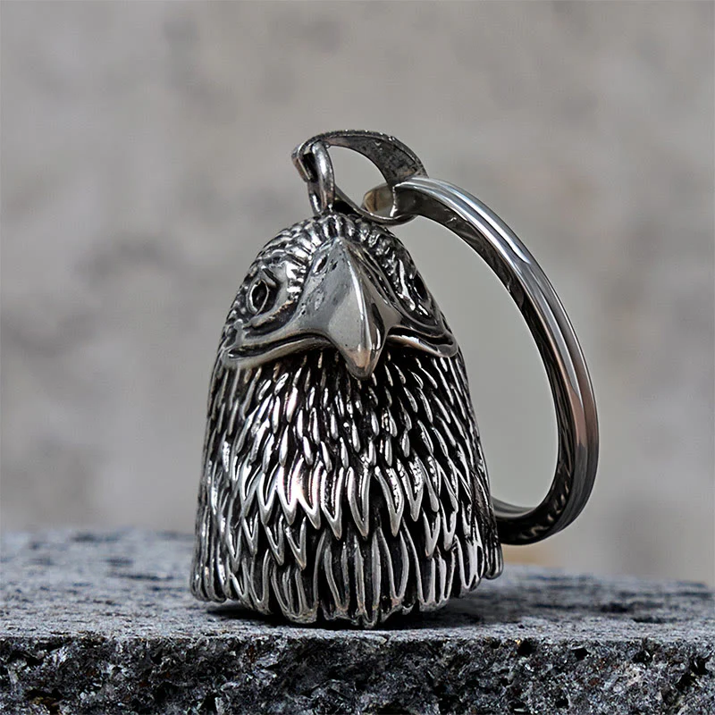 Vintage Bald Eagle Style Riding Bell Keychain