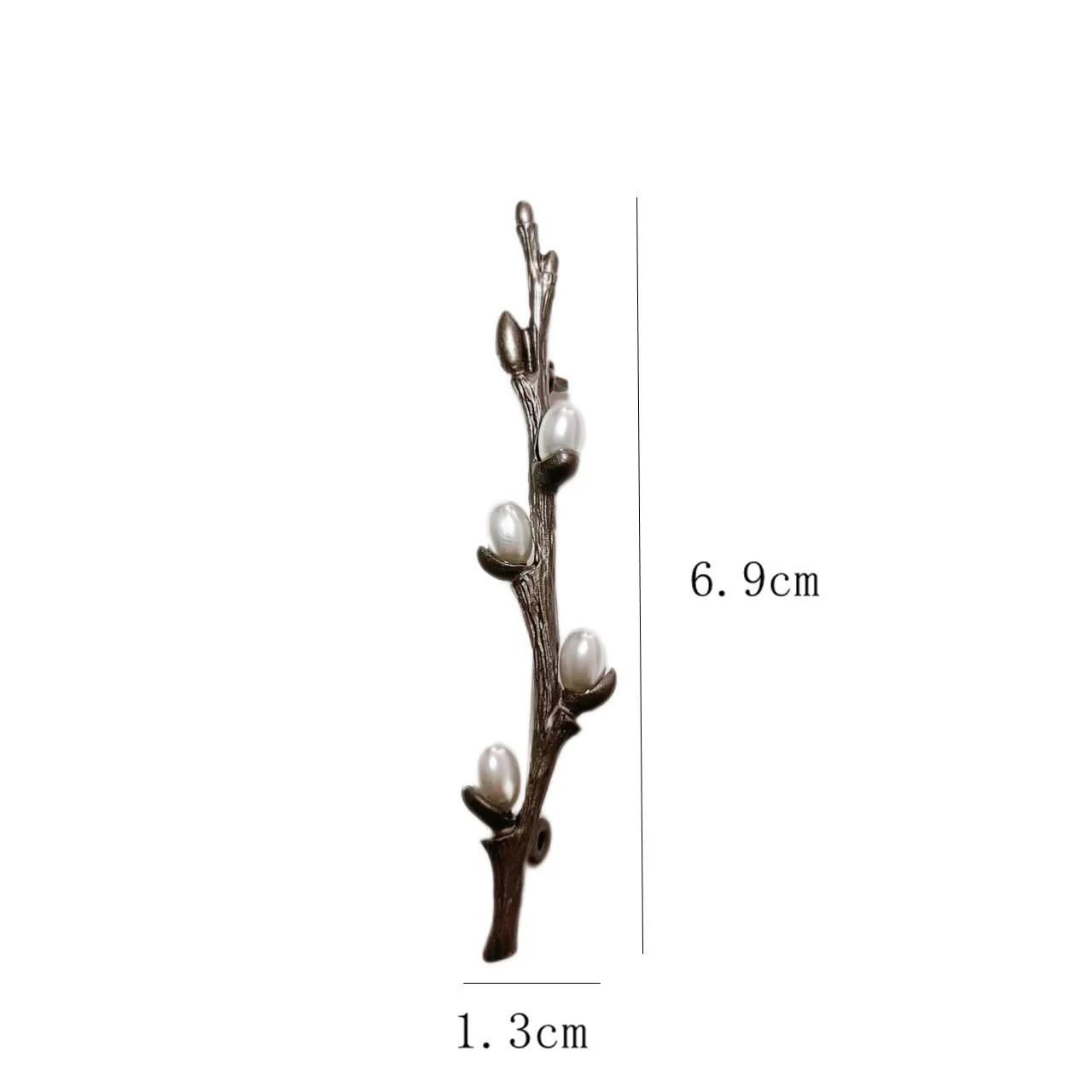 Vintage Branch Brooch Wood Pearl Alloy Pin - Image 10