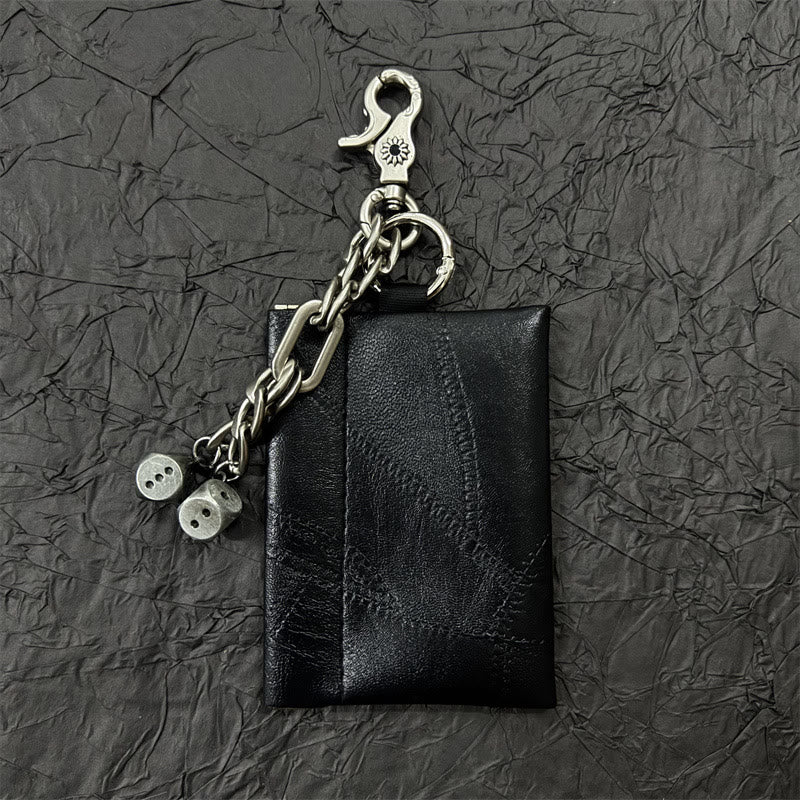 Vintage Chain Pendant Leather Card Holder Wallet - Image 2