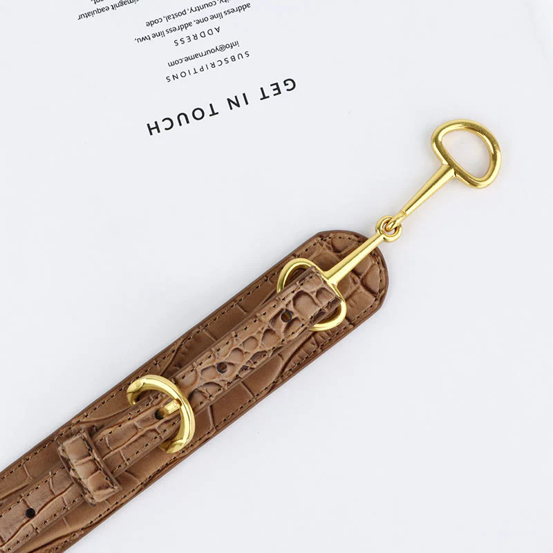 Vintage Crocodile Pattern Belt Snaffle Bit Belt - Image 4
