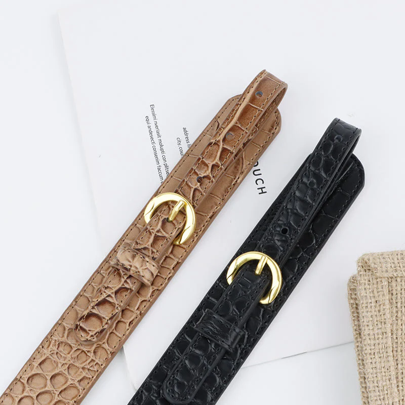 Vintage Crocodile Pattern Belt Snaffle Bit Belt - Image 5