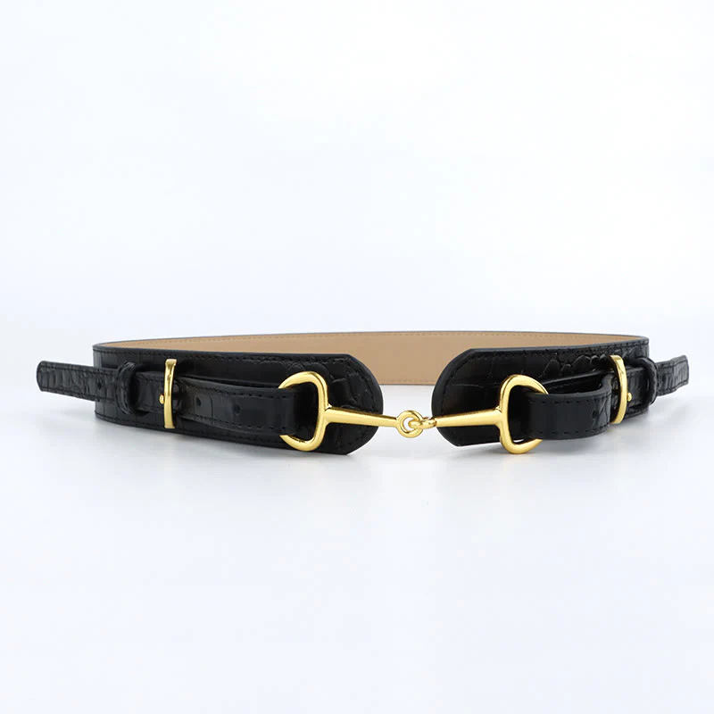 Vintage Crocodile Pattern Belt Snaffle Bit Belt - Image 6