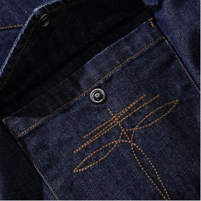 Vintage Dark Blue Washed Western Cowboy Shirt - Image 7