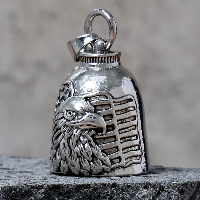 Vintage Eagle American Flag Bell Keychain - Image 4
