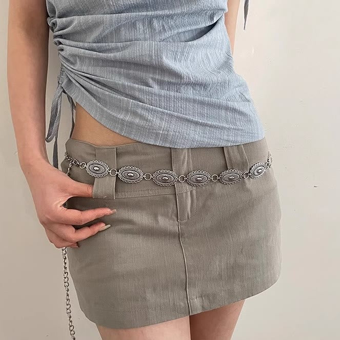 Vintage Ethnic Carving Belt Metal Clasp Waist Belt - Image 3