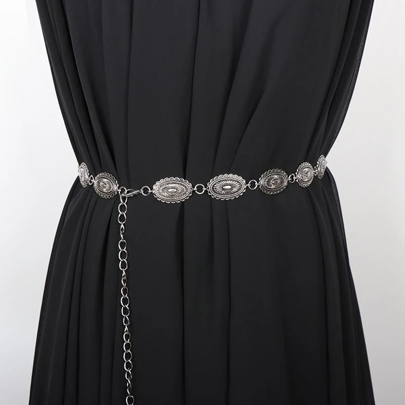 Vintage Ethnic Carving Belt Metal Clasp Waist Belt - Image 4
