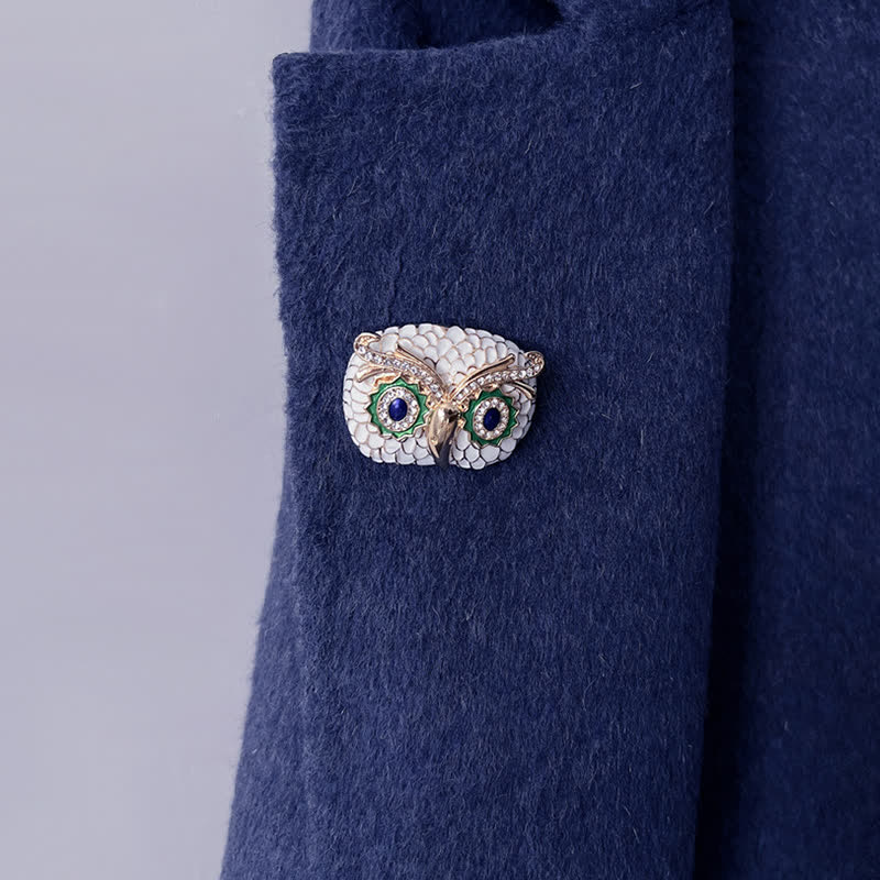 Vintage Glazed Feathers Owl Animal Brooch - Image 2