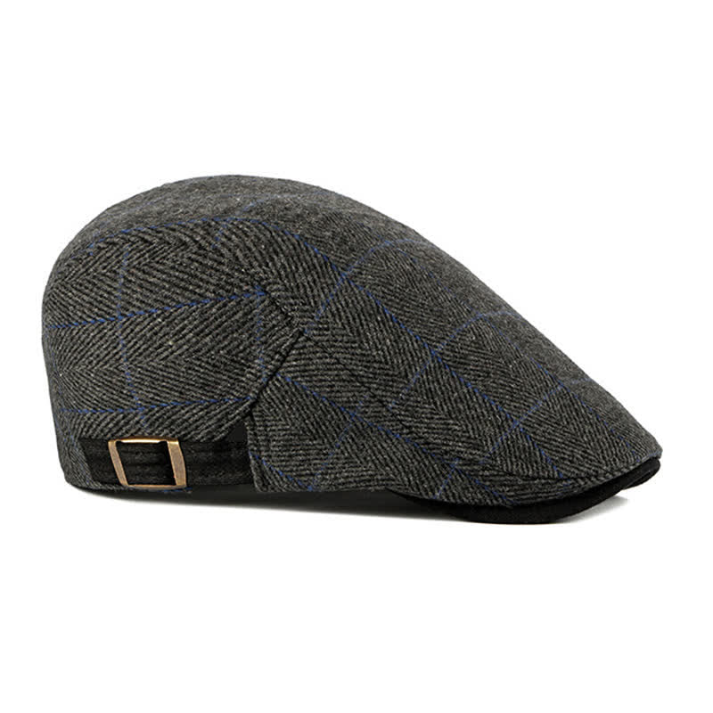 Vintage Herringbone Gatsby Flat Cotton Beret Hat - Image 8