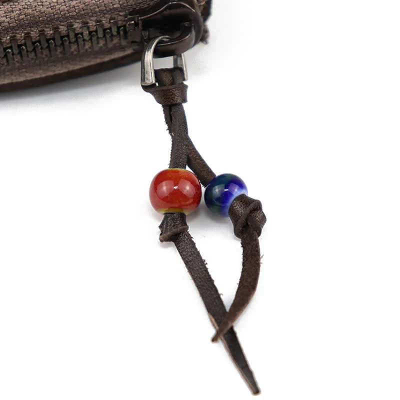Vintage Medieval Zipper Wallet Leather Key Case - Image 10