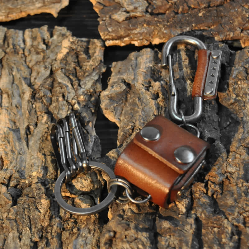 Vintage Mini Dice Case Design Leather Keychain - Image 10