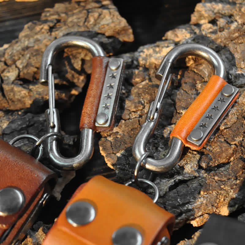 Vintage Mini Dice Case Design Leather Keychain - Image 5