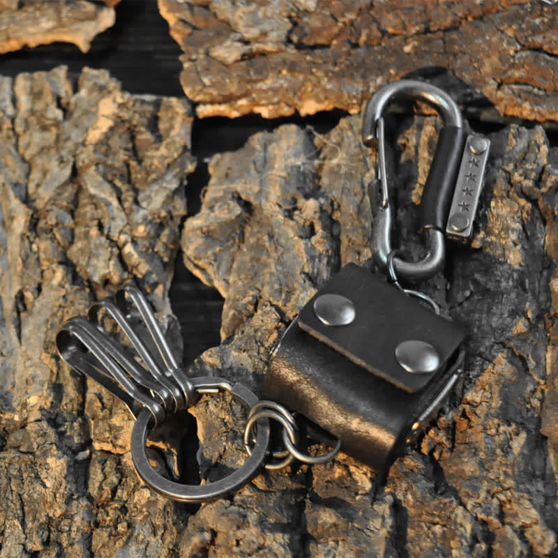 Vintage Mini Dice Case Design Leather Keychain - Image 9