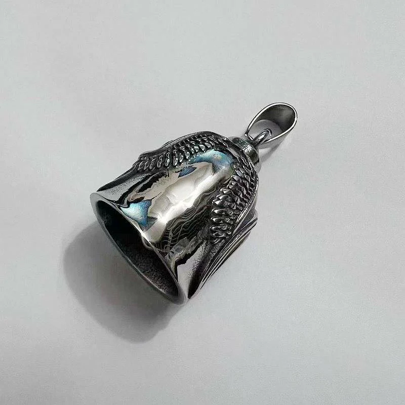 Vintage Motorcycle Tire Wing Bell Keychain - Image 4