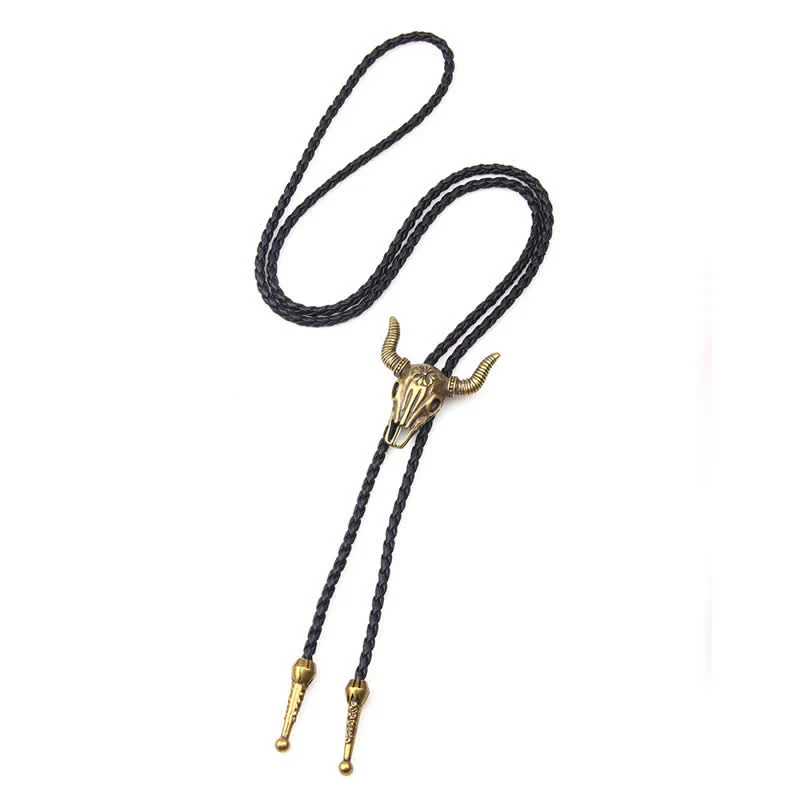 Vintage Native Style Bull Head Bolo Tie - Image 7