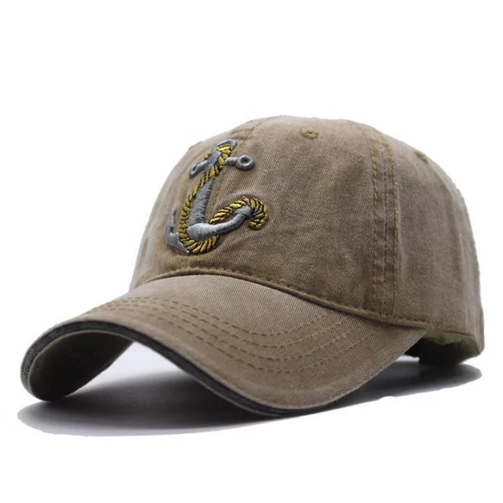 Vintage Nautical Style Worn-out Anchor Embroidered Baseball Cap - Image 7