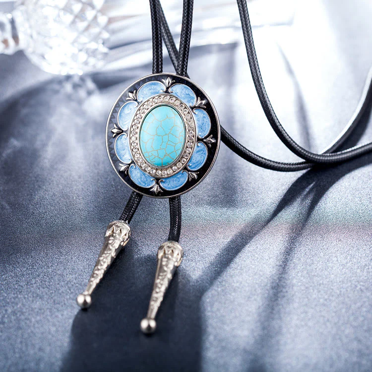 Vintage Onyx and Enamel Bolo Tie - Image 9