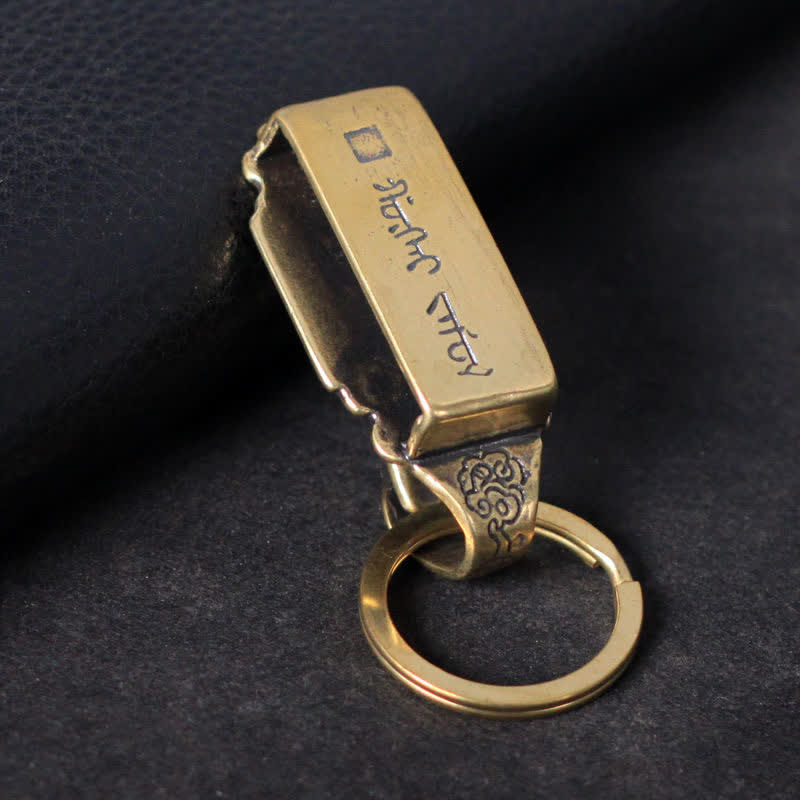Vintage Pattern Solid Brass Buckle Hook Belt Clip Keychain - Image 5