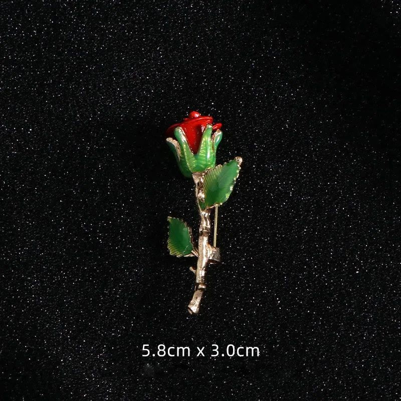 Vintage Pistol Rose Brooch Shirt Accessories - Image 8