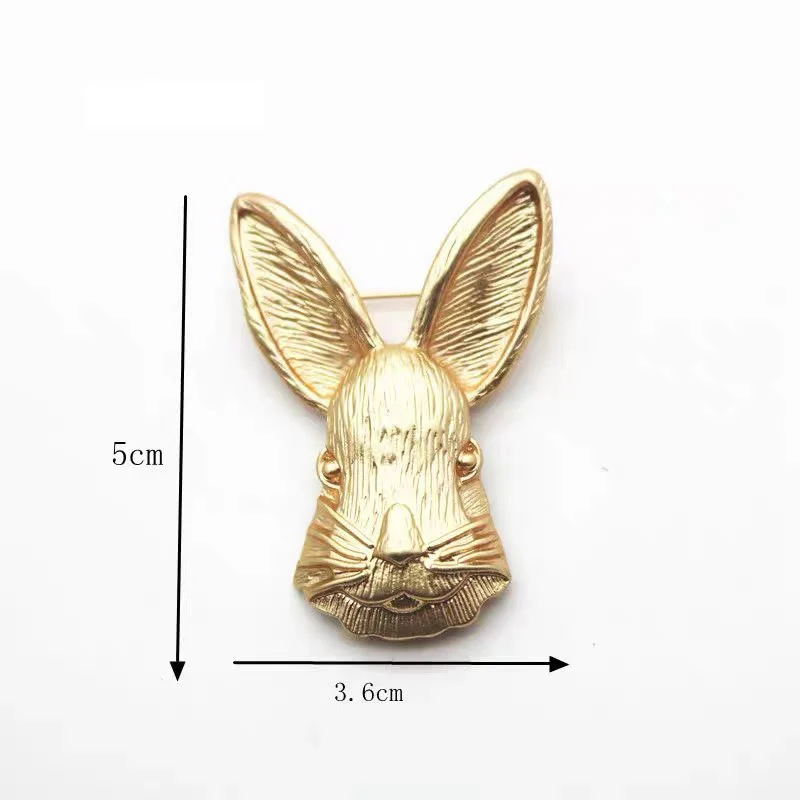 Vintage Rabbit Head Brooch Metal Shirt Accessories - Image 11