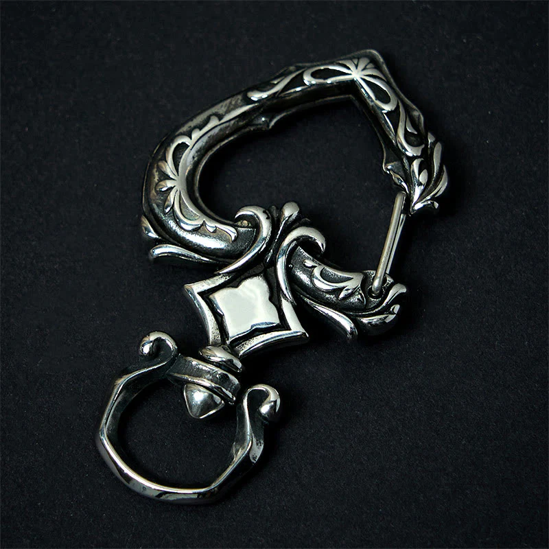 Vintage Rotatable Heart-shaped Polished Metal Keychain